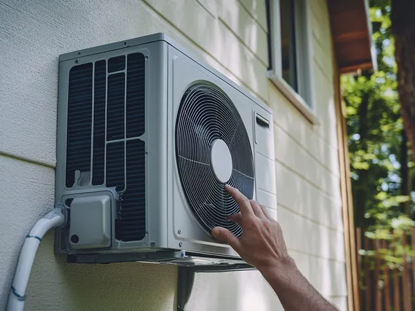 Pompe à chaleur installée sur façade